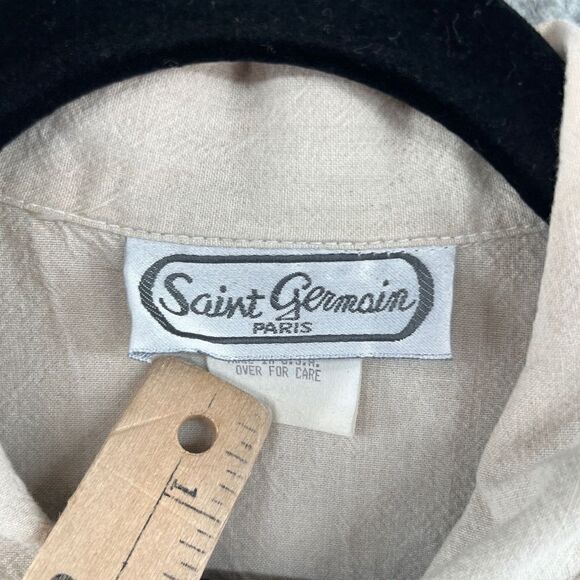 Vintage St Germain Paris Womens Shirt Size Large Rhinestone Embellished Shacket - Picture 11 of 12